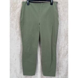 Everlane Pants Womens 12 Green Slim Ankle Stretch Side Zip High Rise Work Casual